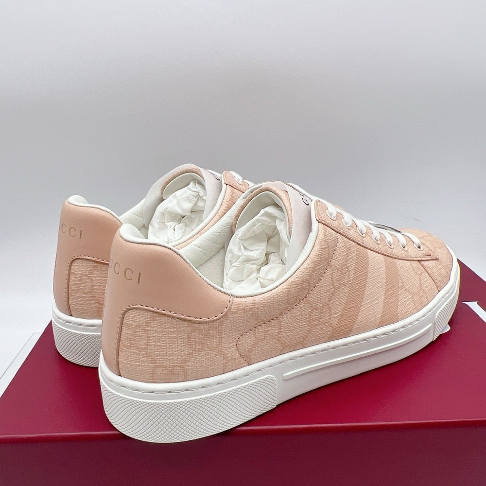 GUCCI Women's Pink GG Supreme Ace Tonal Web Sneakers 812026 EU 36.5 US 6.5 - NEW - Picture 6 of 14